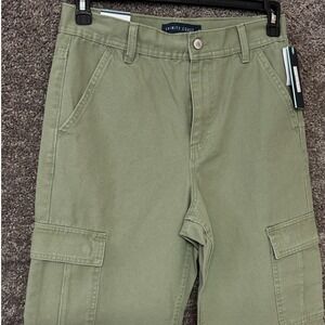 Trinity Coast Mens Cargo Pants Olive Green Cotton Canvas Straight Leg Size 29